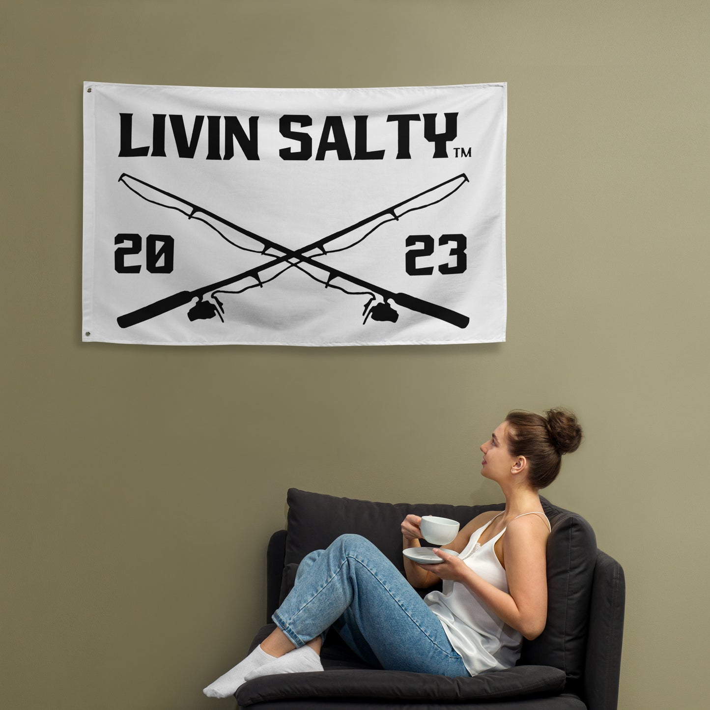 LIVIN SALTY with poles Flag