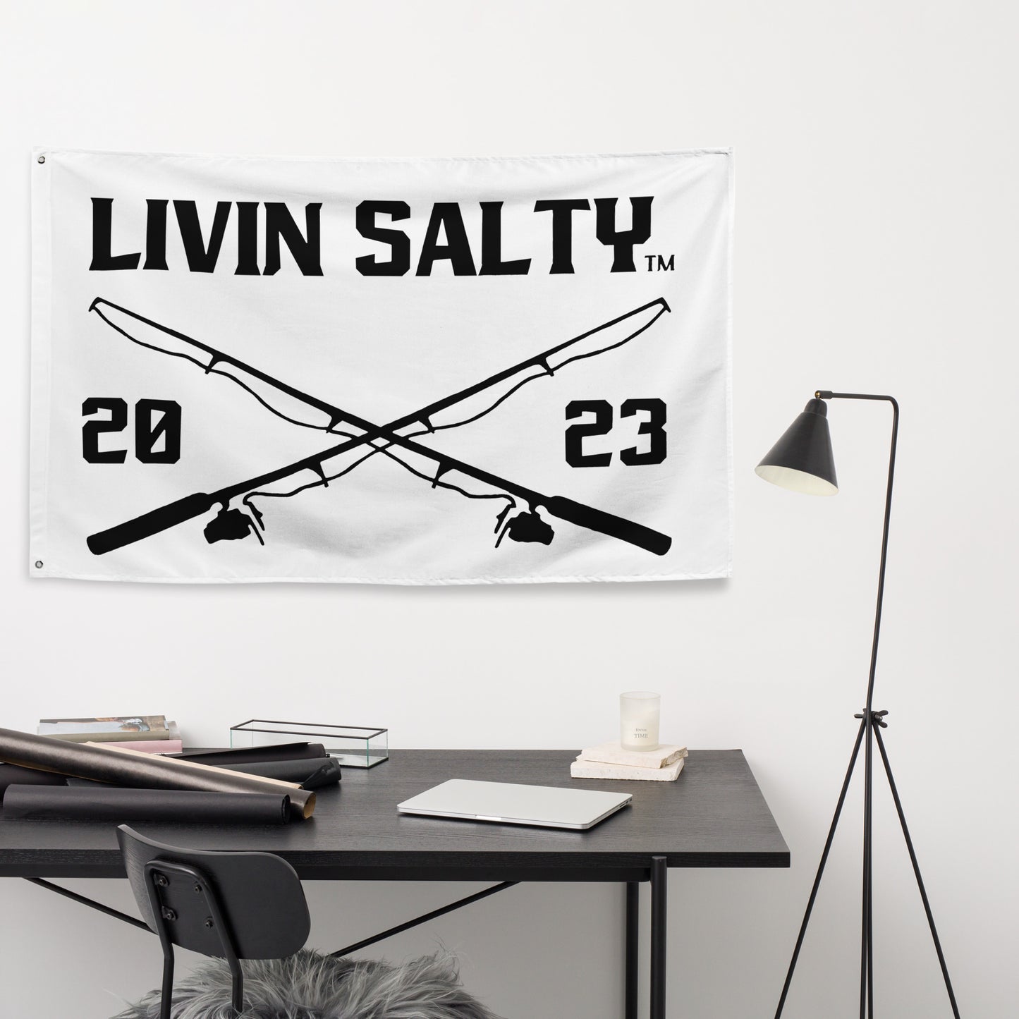 LIVIN SALTY with poles Flag