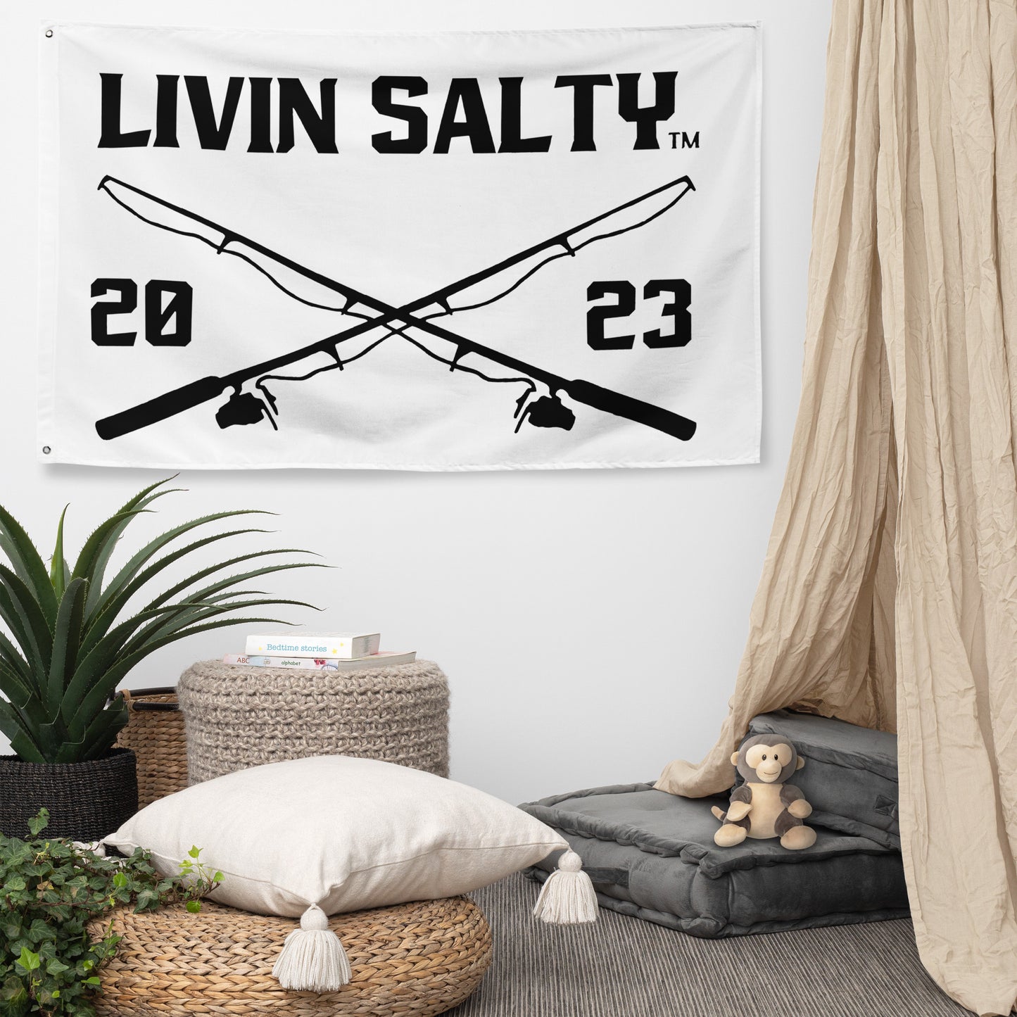 LIVIN SALTY with poles Flag