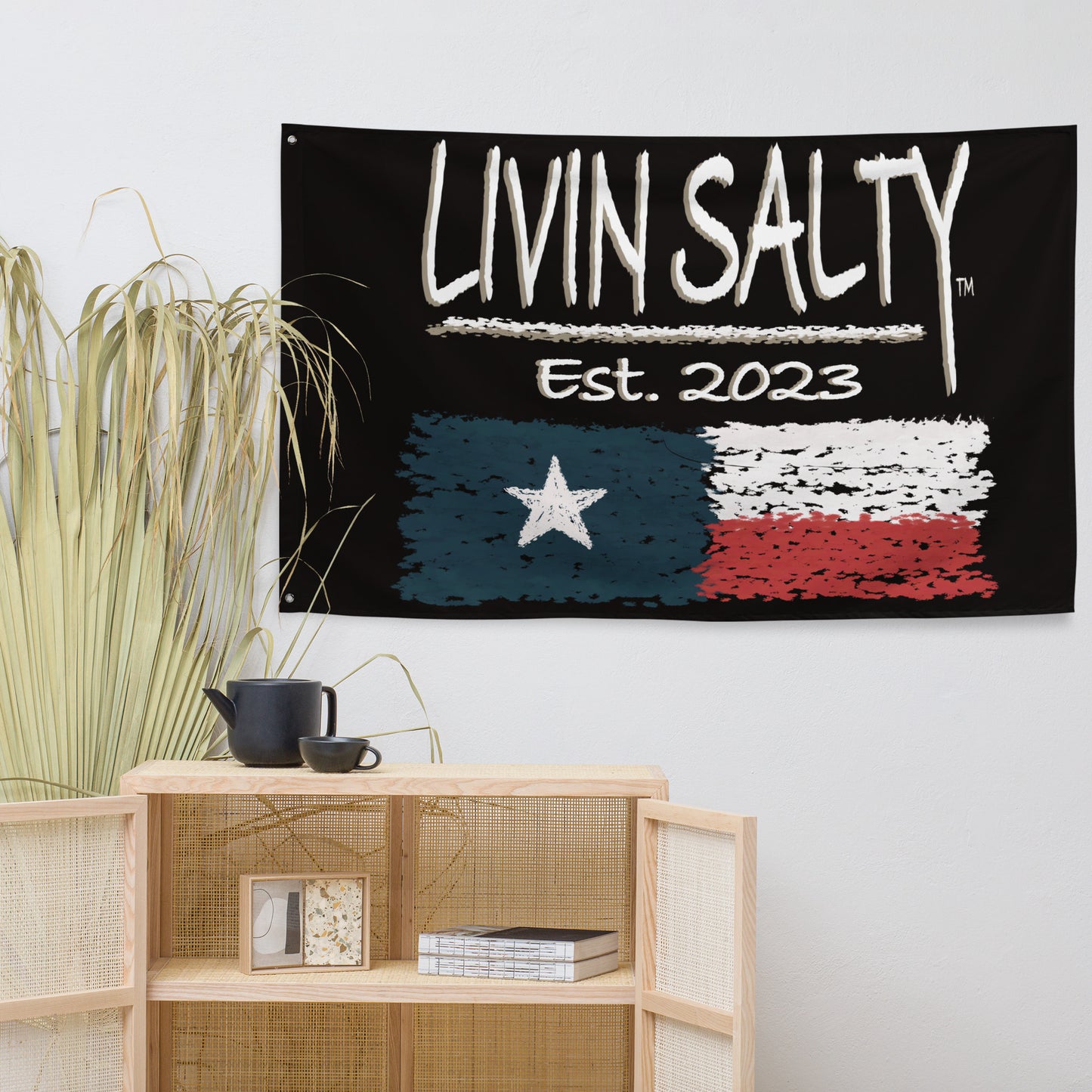 Black LIVIN SALTY Flag