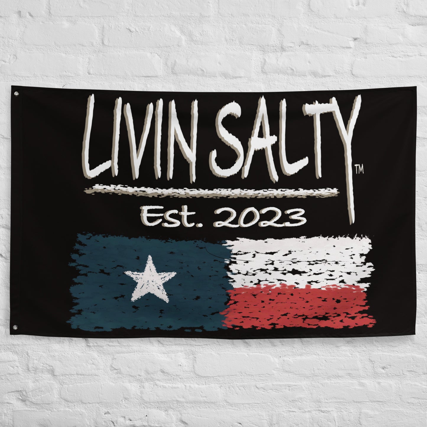 Black LIVIN SALTY Flag