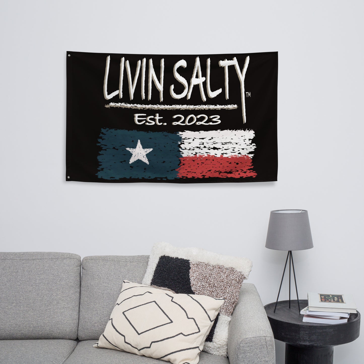 Black LIVIN SALTY Flag