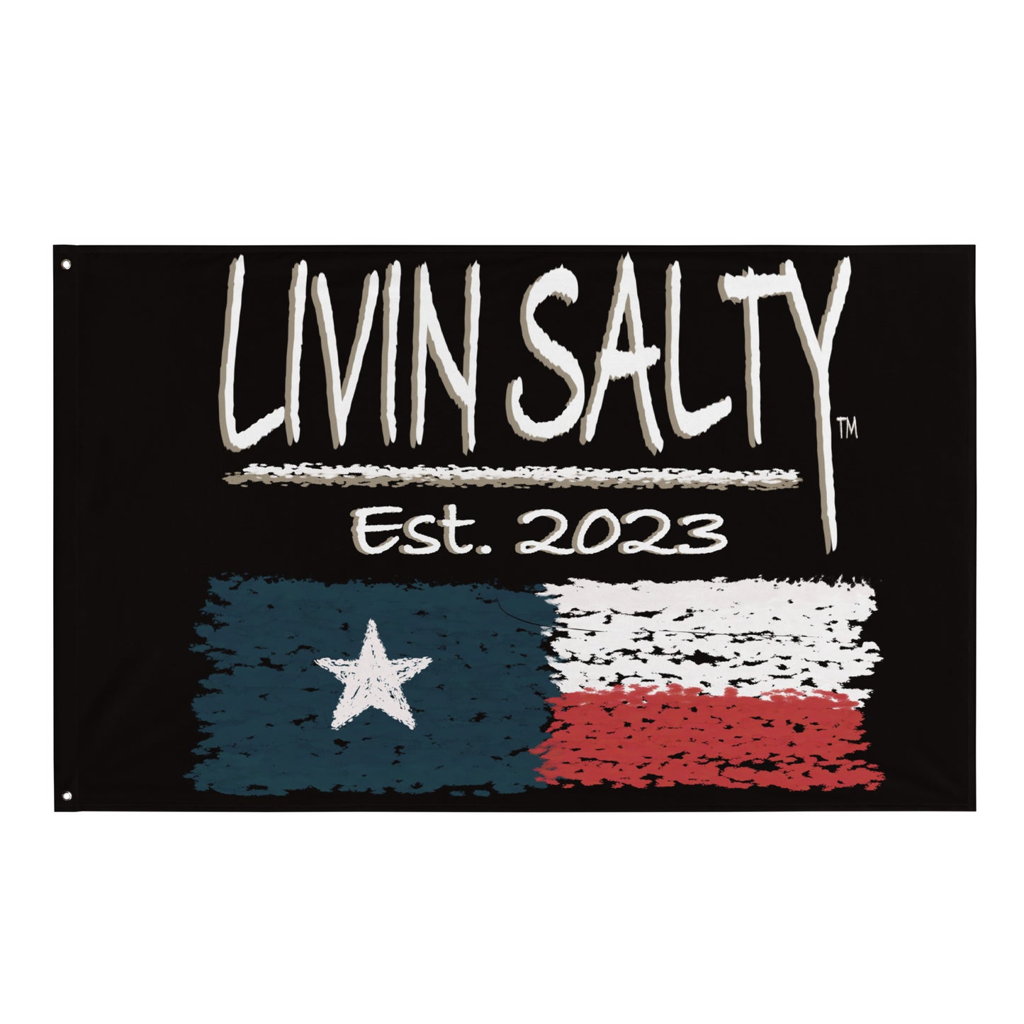 Black LIVIN SALTY Flag