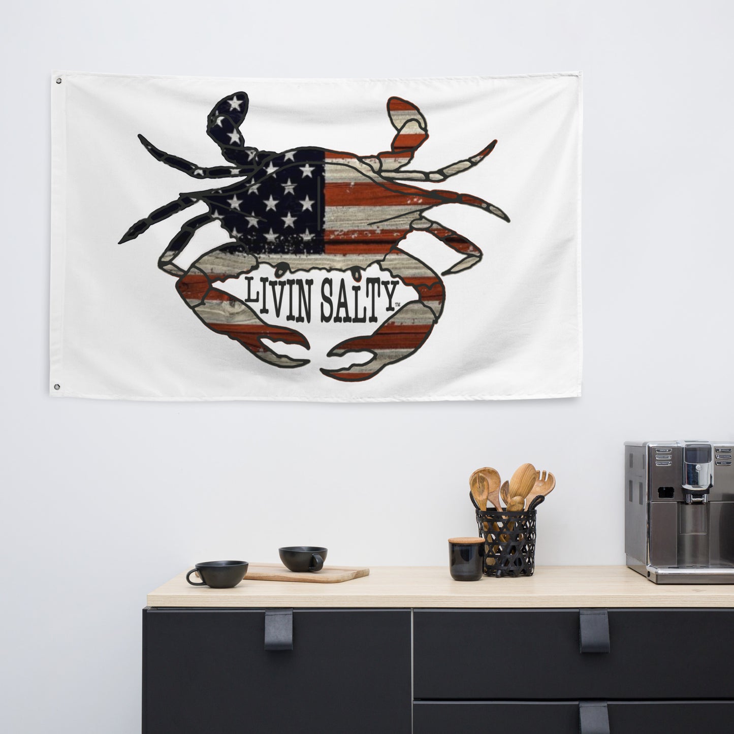 Crab LIVIN SALTY Flag