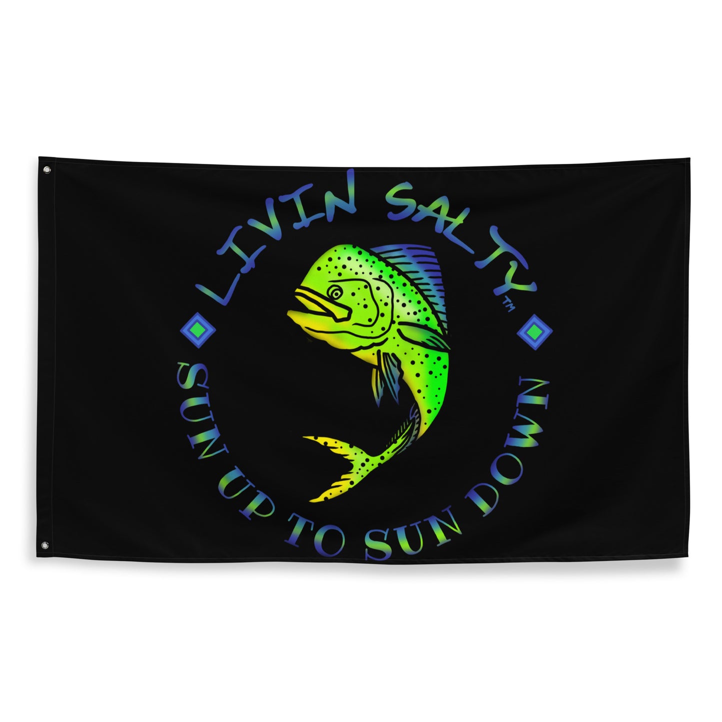 Black LIVIN SALTY Mahi Flag