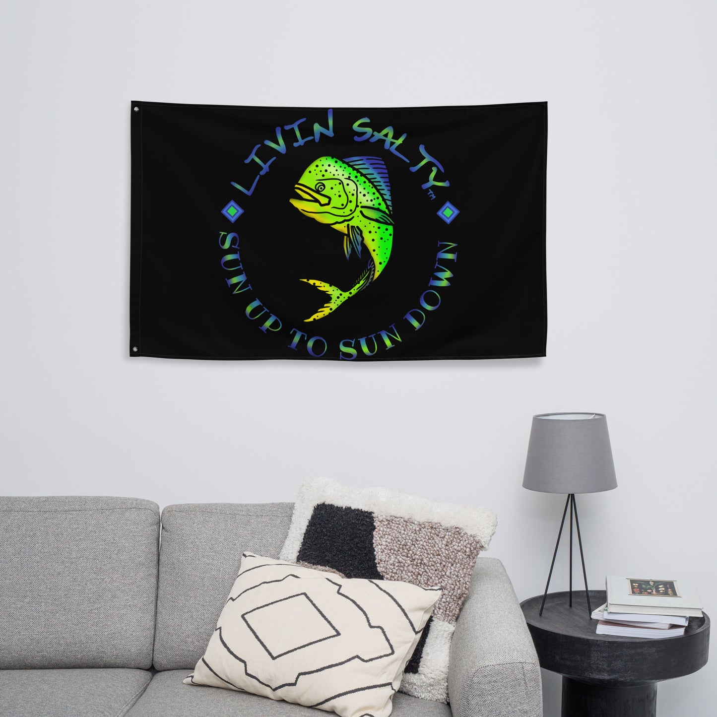 Black LIVIN SALTY Mahi Flag