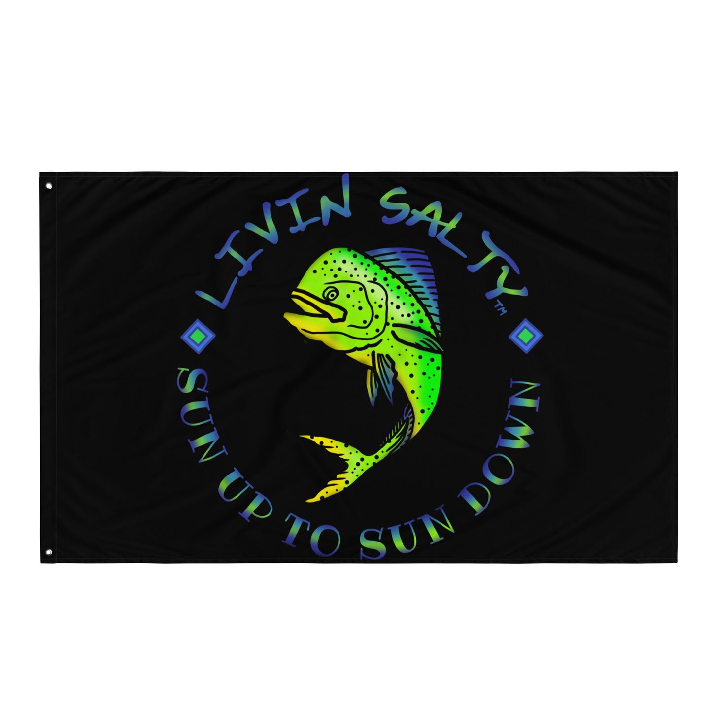 Black LIVIN SALTY Mahi Flag