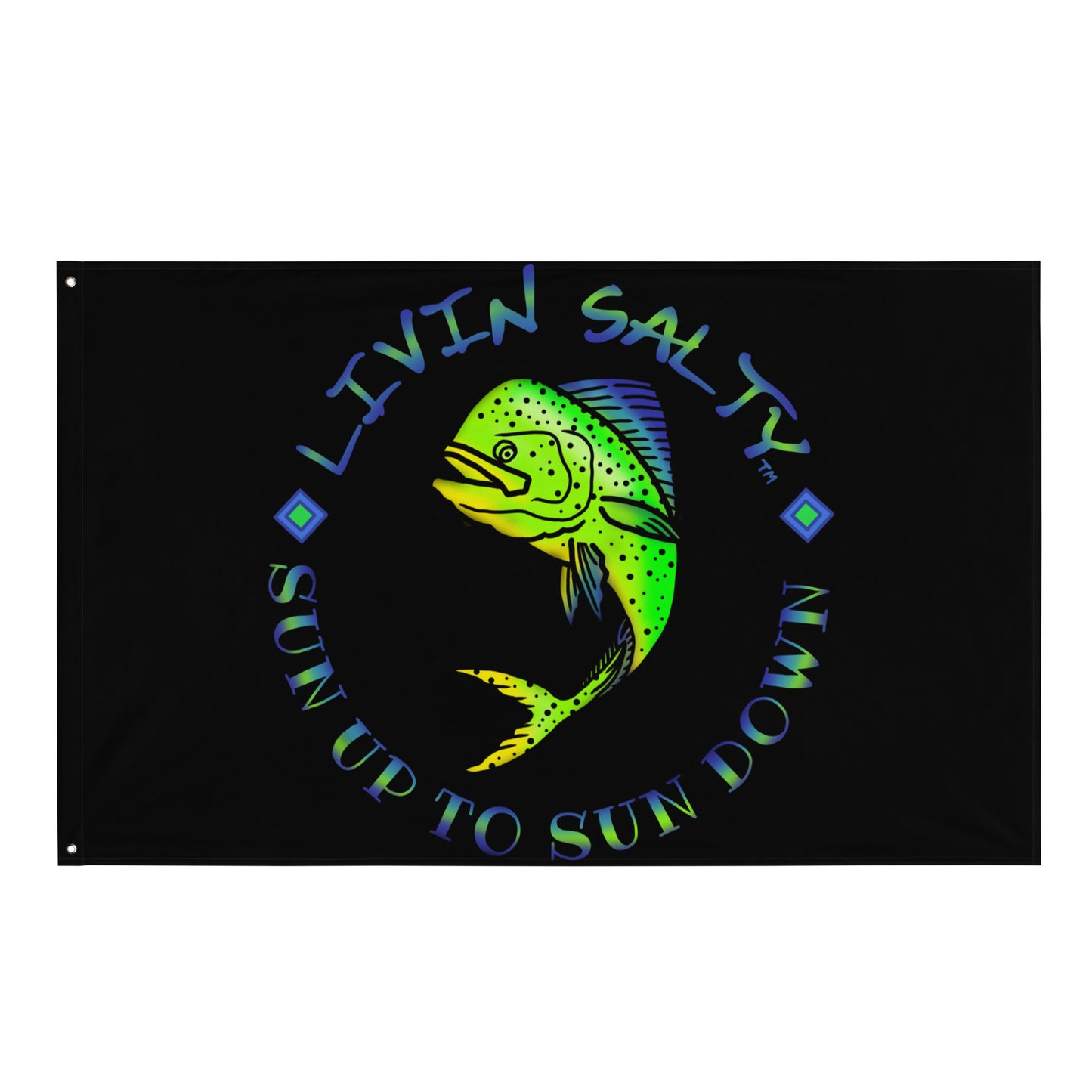 Black LIVIN SALTY Mahi Flag