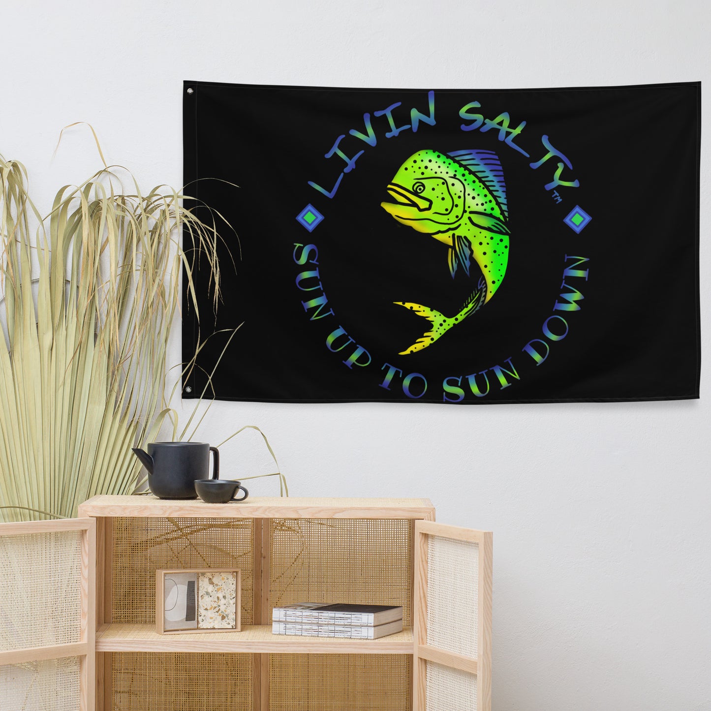 Black LIVIN SALTY Mahi Flag