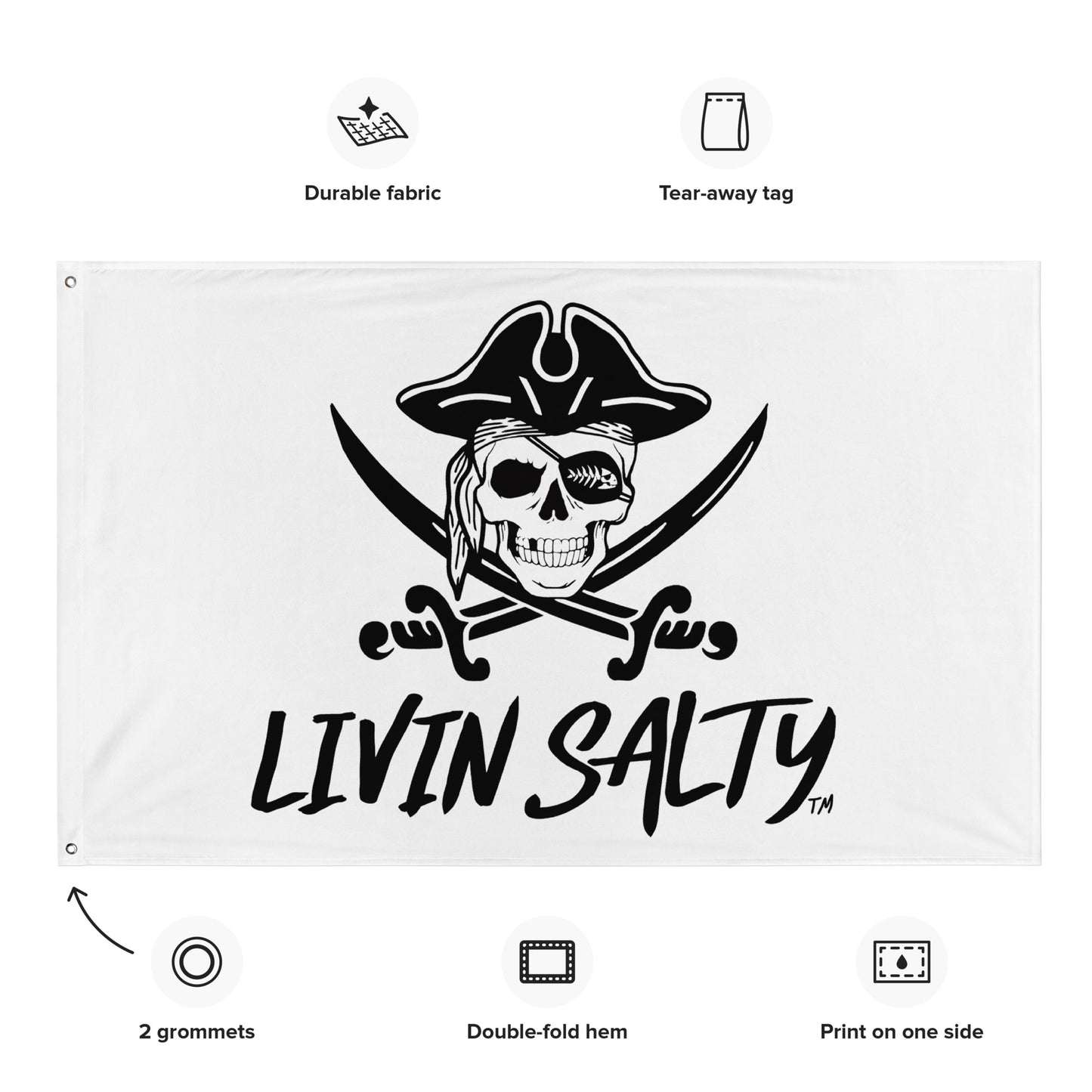 Pirate LIVIN SALTY Flag