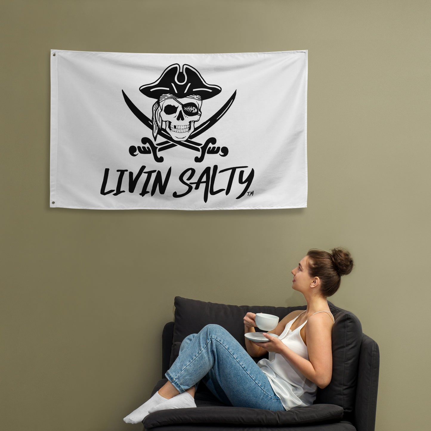 Pirate LIVIN SALTY Flag