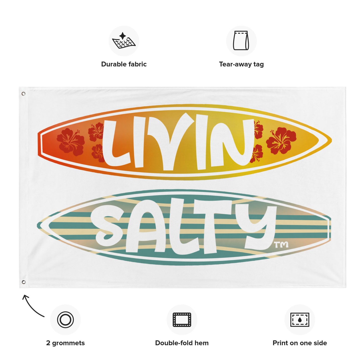 Surf board LIVIN SALTY Flag
