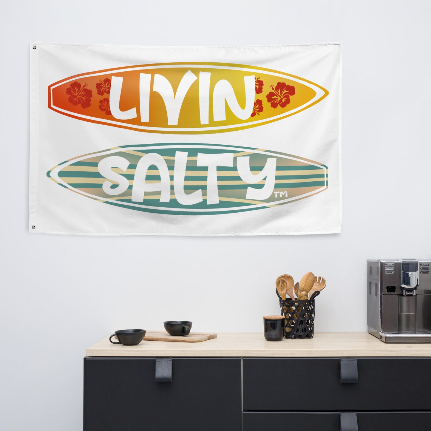 Surf board LIVIN SALTY Flag