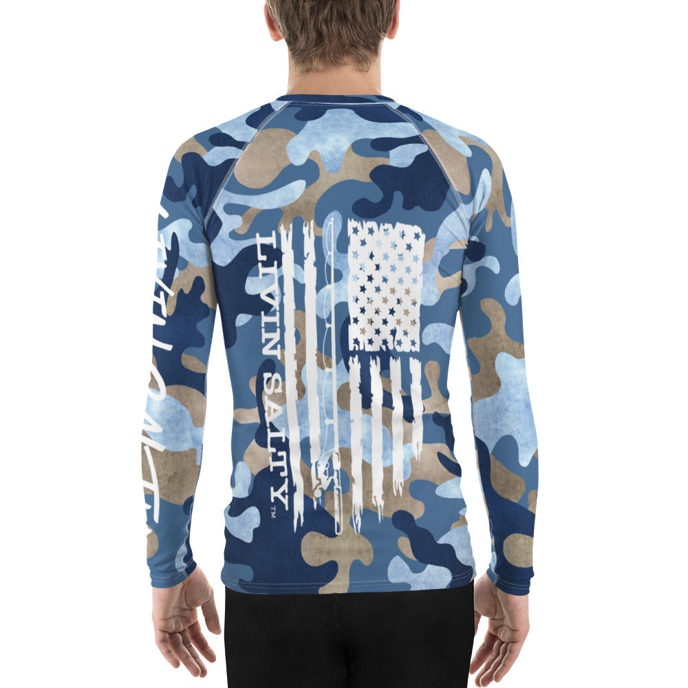 Rash Guard UPF 50+ LIVIN SALTY with flag