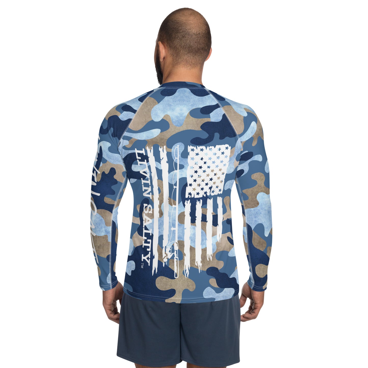 Rash Guard UPF 50+ LIVIN SALTY with flag