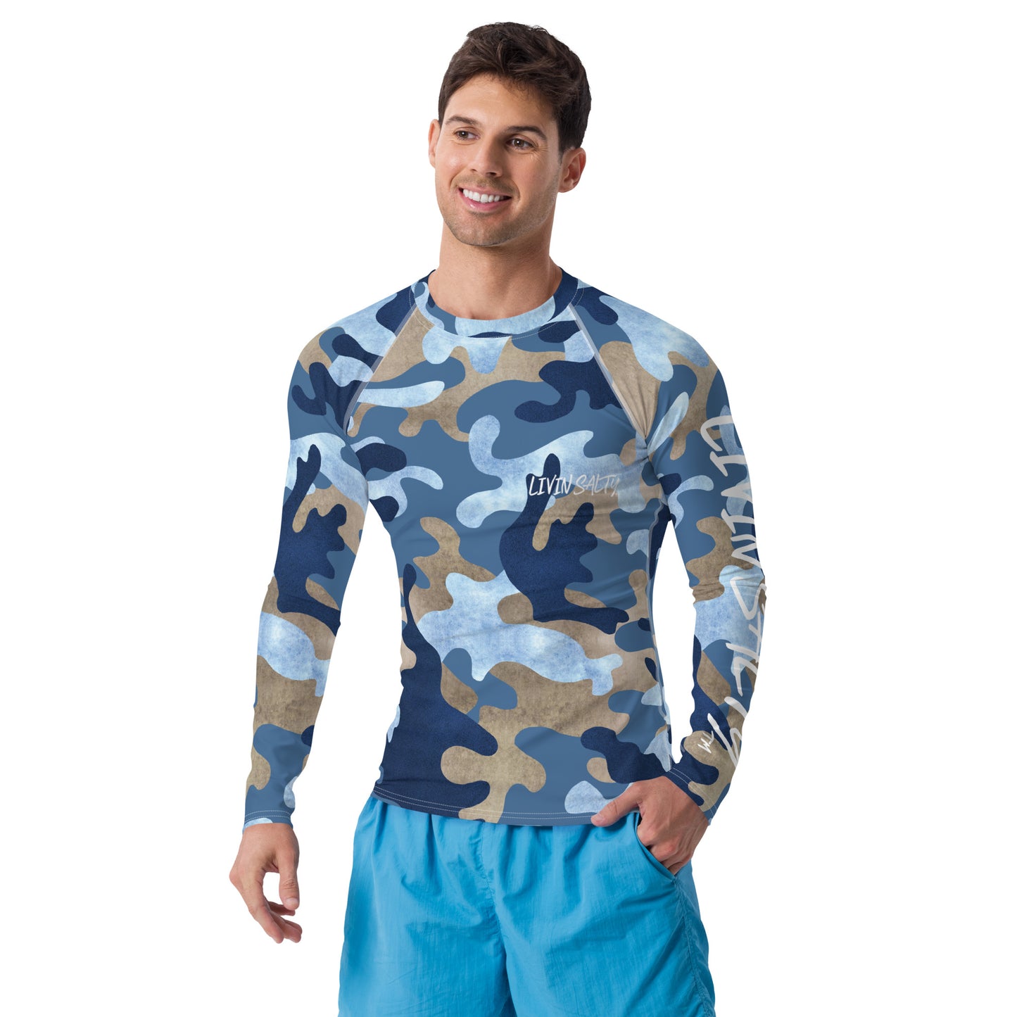 Rash Guard UPF 50+ LIVIN SALTY with flag