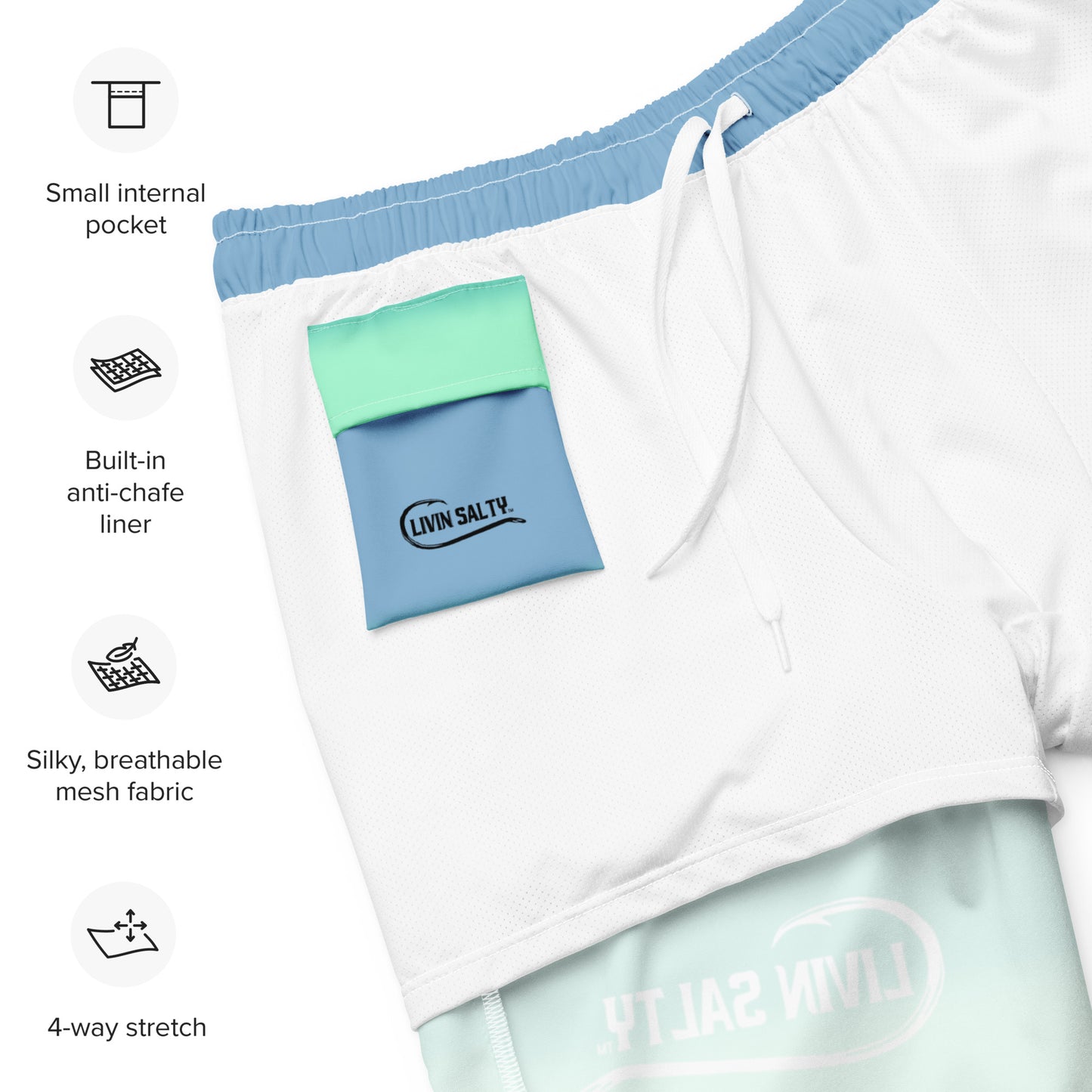 Men's LIVIN SALTY Blue swim trunks