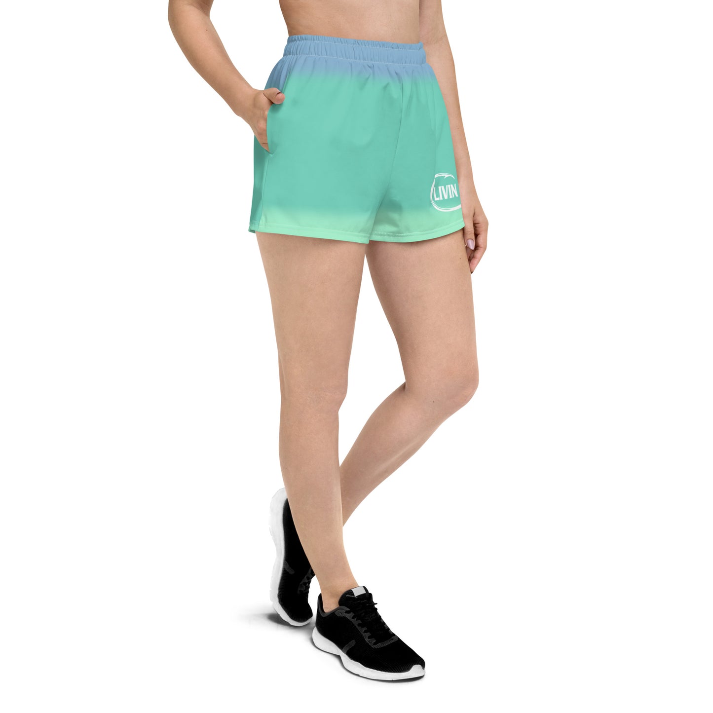 Women’s Blue LIVIN SALTY Athletic Shorts
