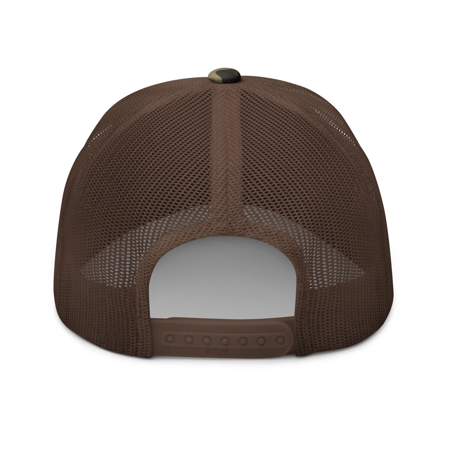 Camouflage LIVIN SALTY fishing hook logo trucker hat