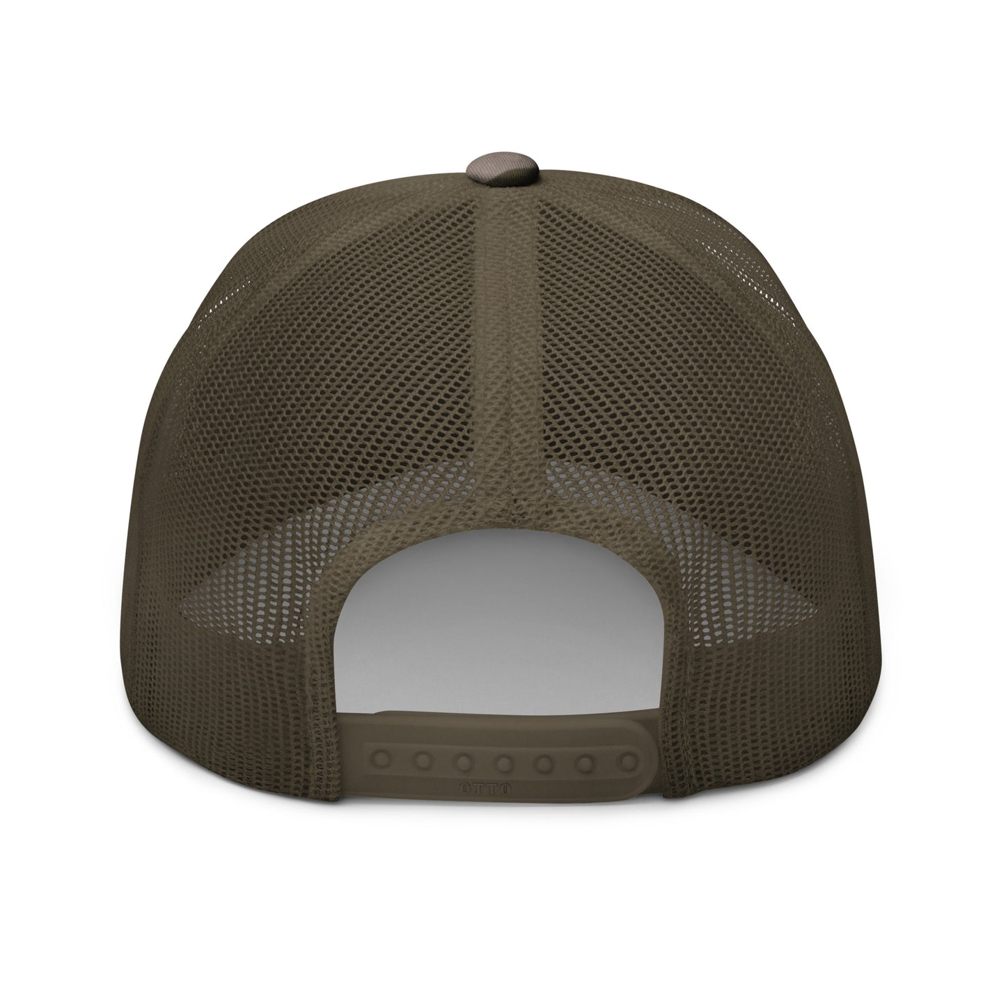Camouflage LIVIN SALTY fishing hook logo trucker hat