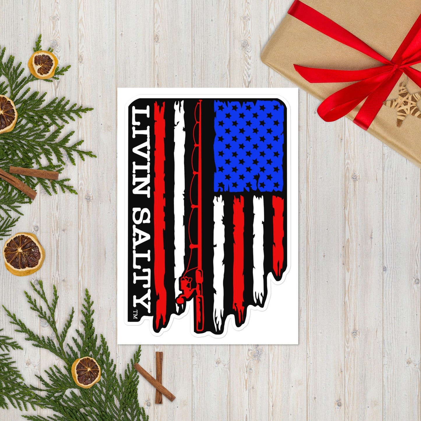 RWB LIVIN SALTY flag Sticker sheet