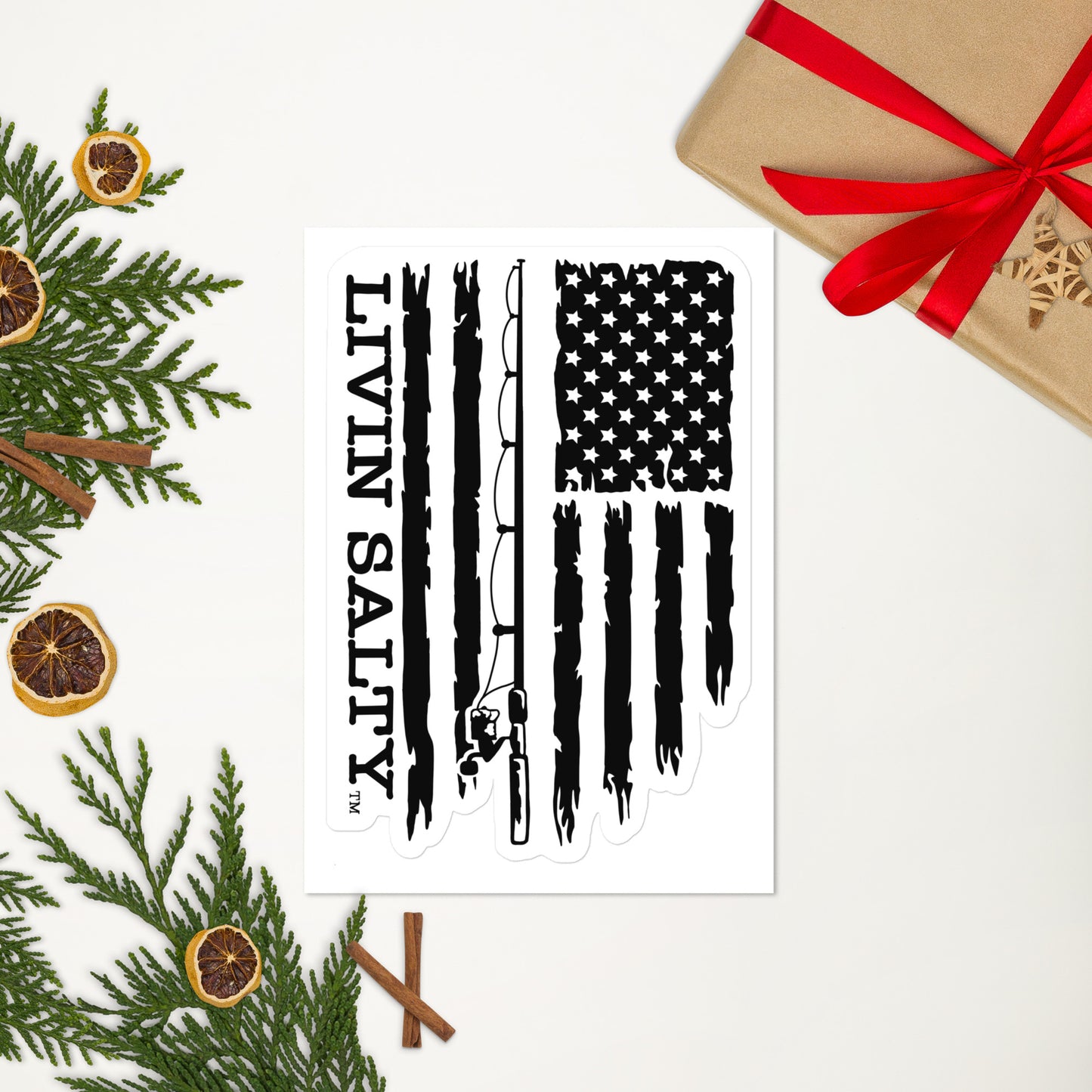 LIVIN SALTY Flag Sticker sheet