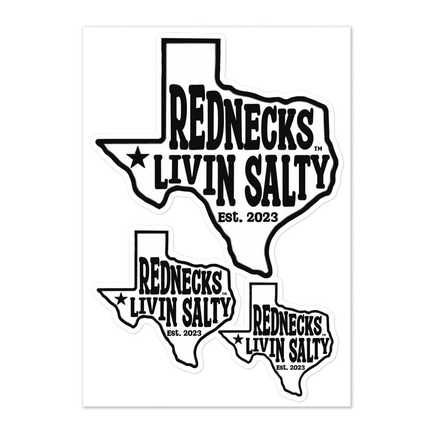 REDNECKS LIVIN SALTY Texas sticker sheet