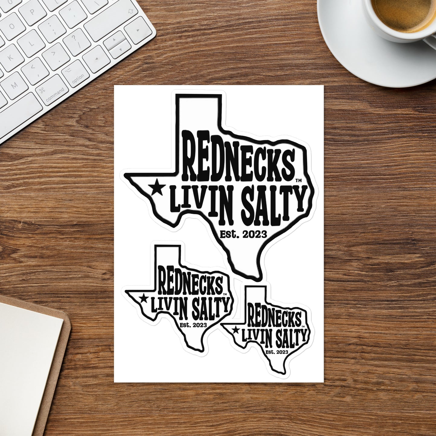 REDNECKS LIVIN SALTY Texas sticker sheet