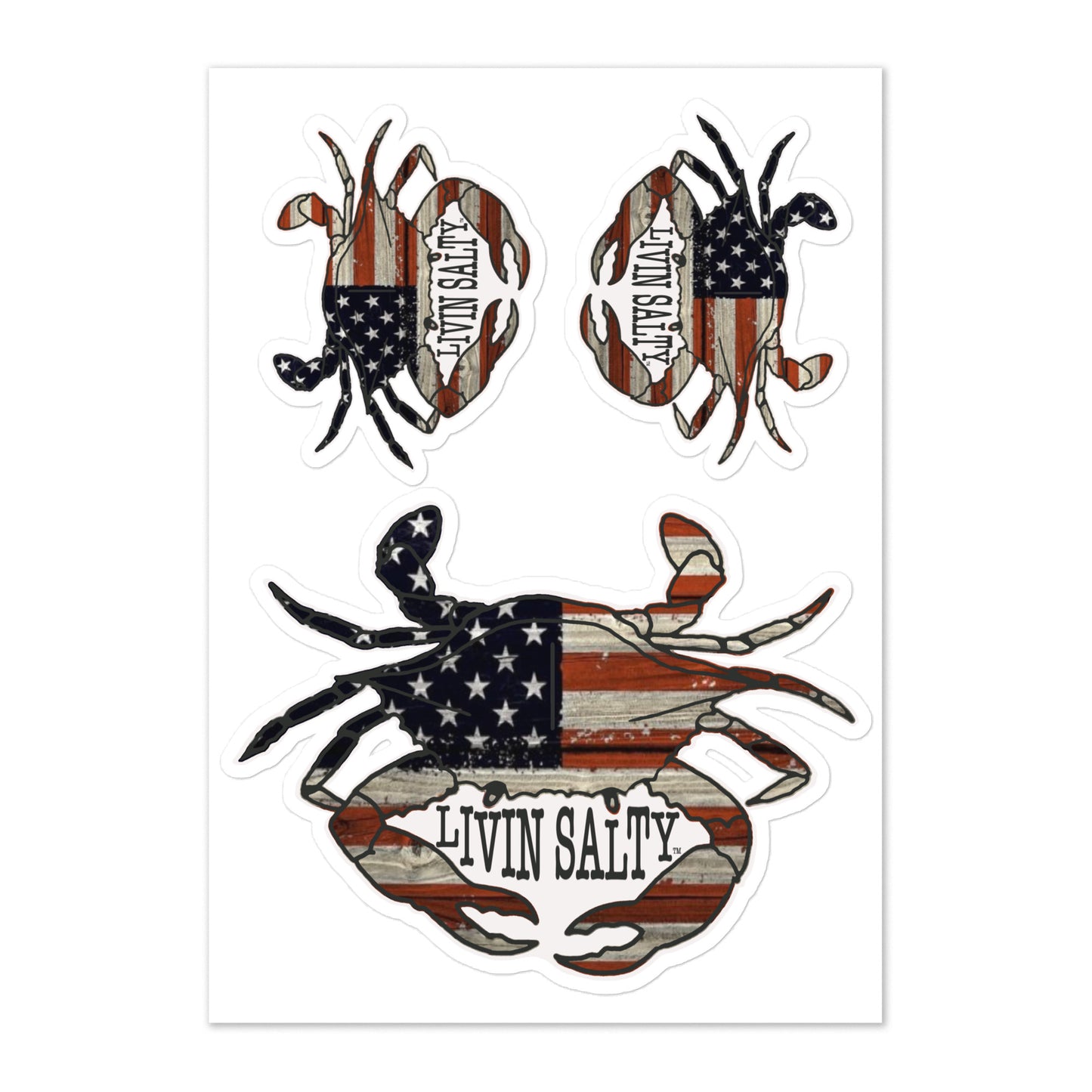 Crab LIVIN SALTY Sticker sheet