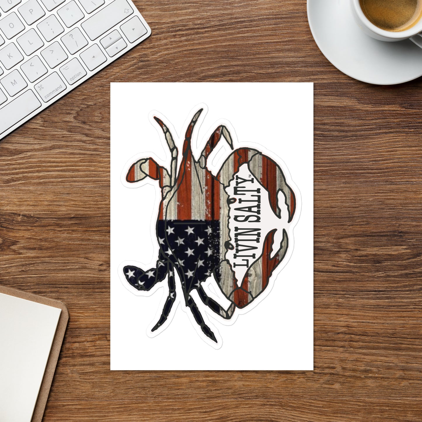 Crab LIVIN SALTY Sticker sheet