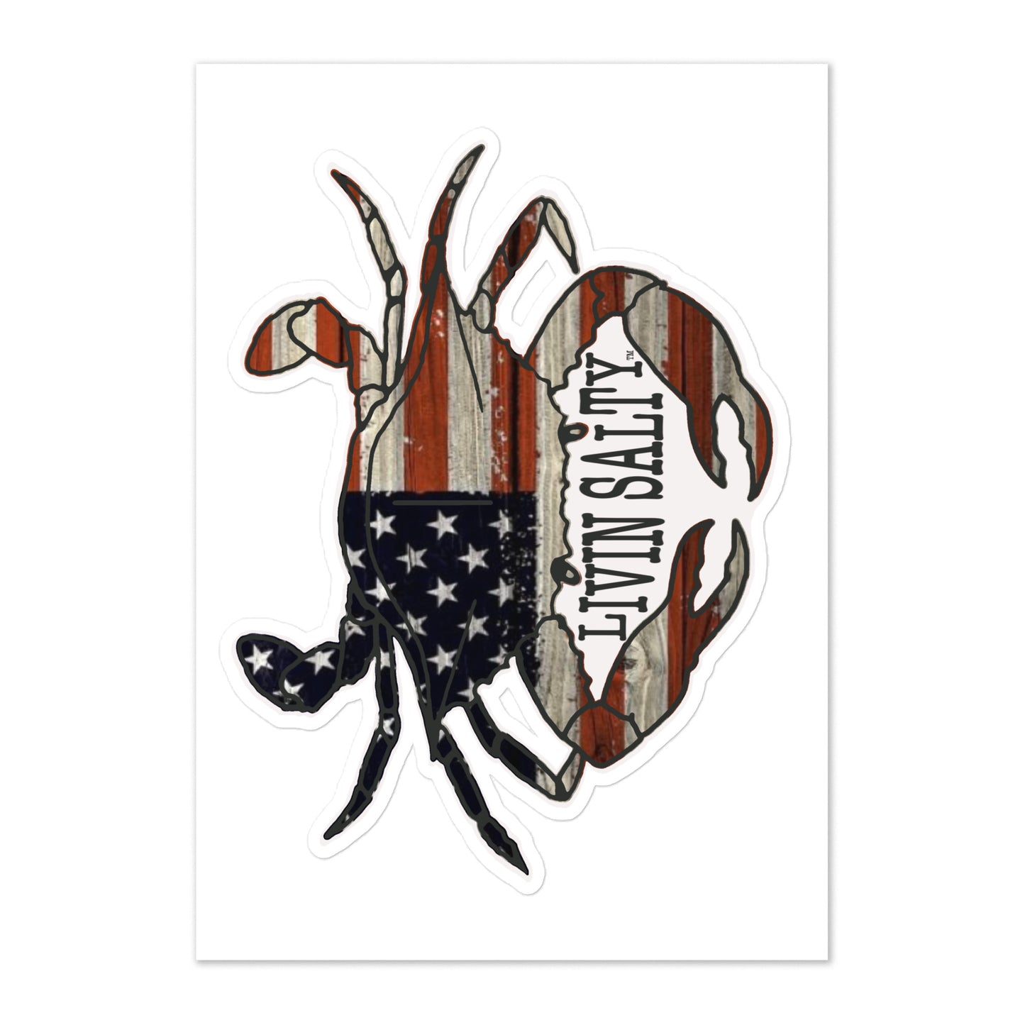 Crab LIVIN SALTY Sticker sheet