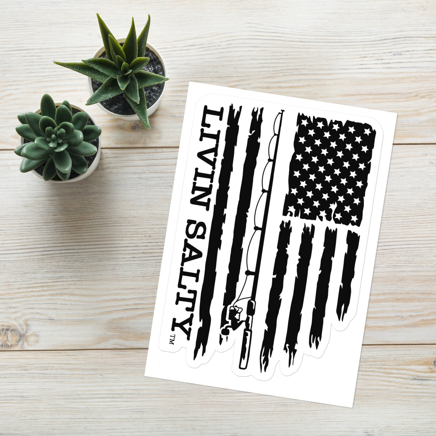 LIVIN SALTY Flag Sticker sheet