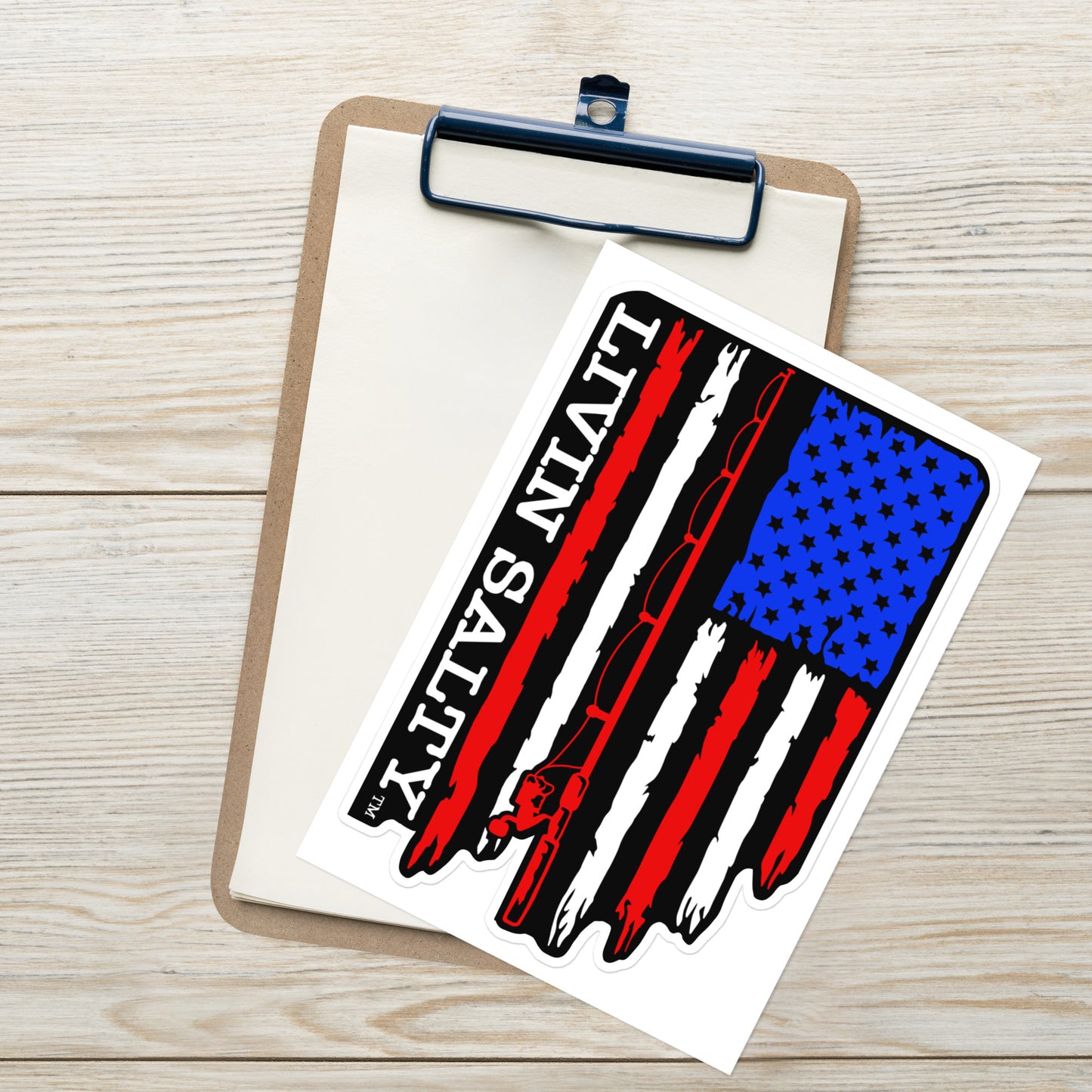 RWB LIVIN SALTY flag Sticker sheet