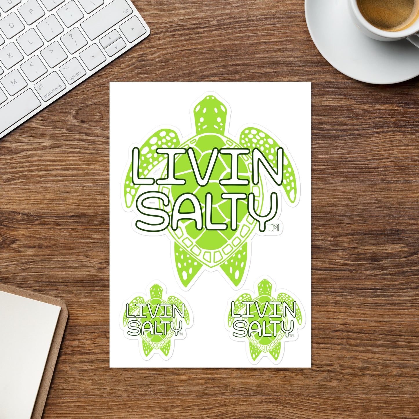 Turtle LIVIN SALTY Sticker sheet