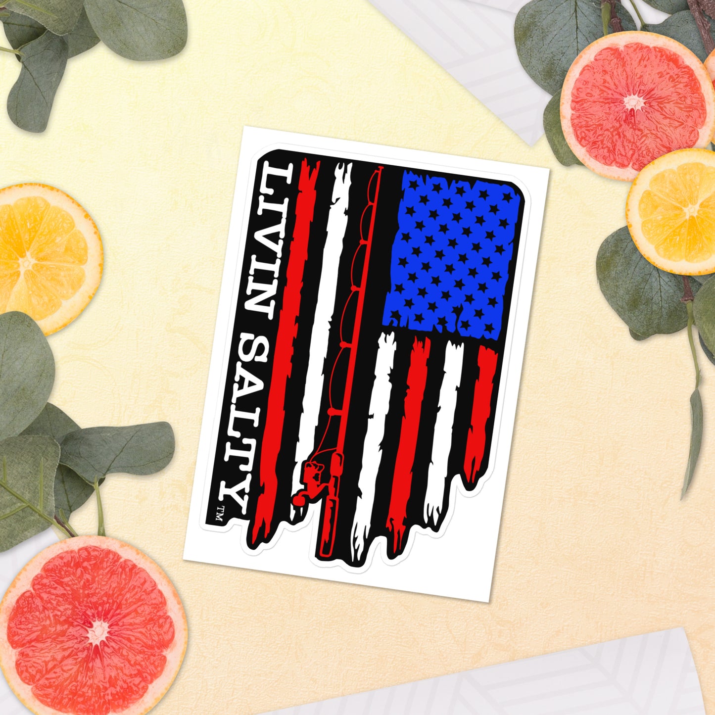 RWB LIVIN SALTY flag Sticker sheet