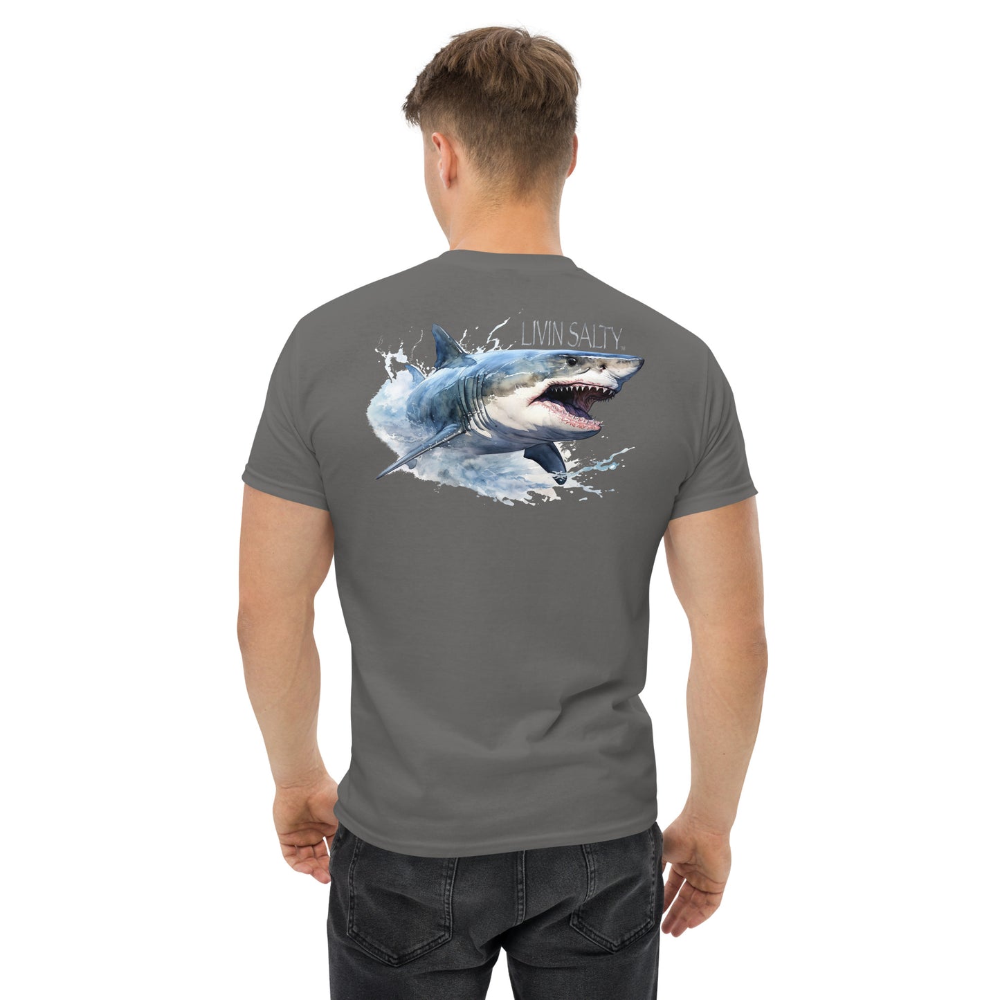 LIVIN SALTY Shark Cotton tee