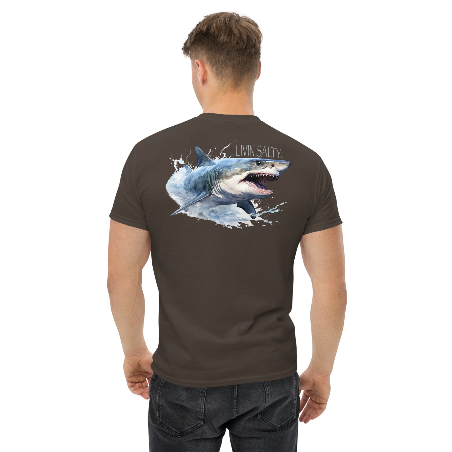 LIVIN SALTY Shark Cotton tee
