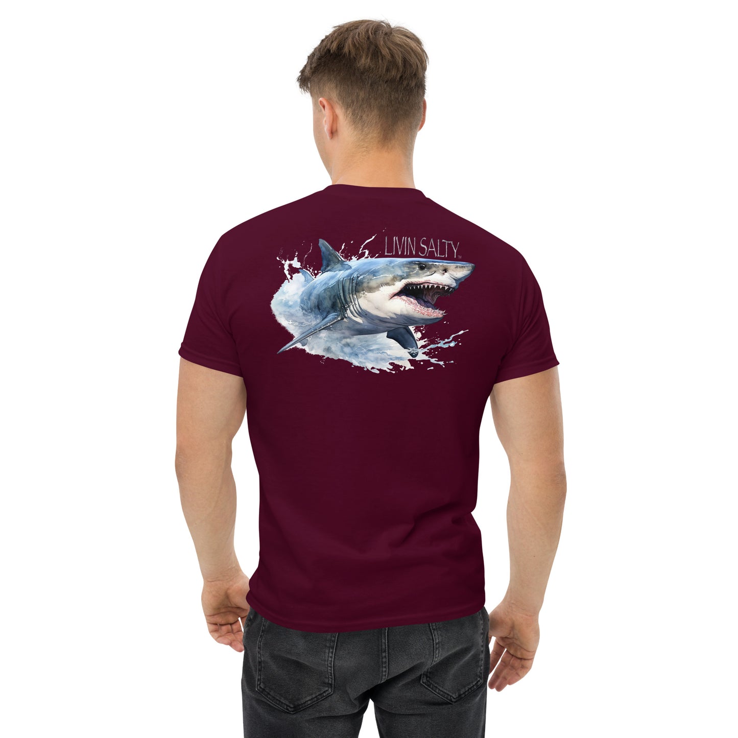 LIVIN SALTY Shark Cotton tee