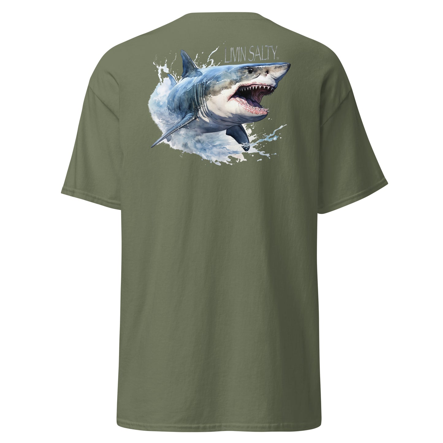 LIVIN SALTY Shark Cotton tee