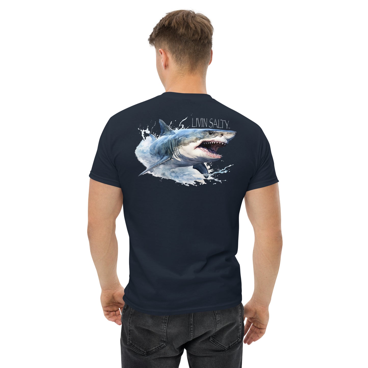 LIVIN SALTY Shark Cotton tee
