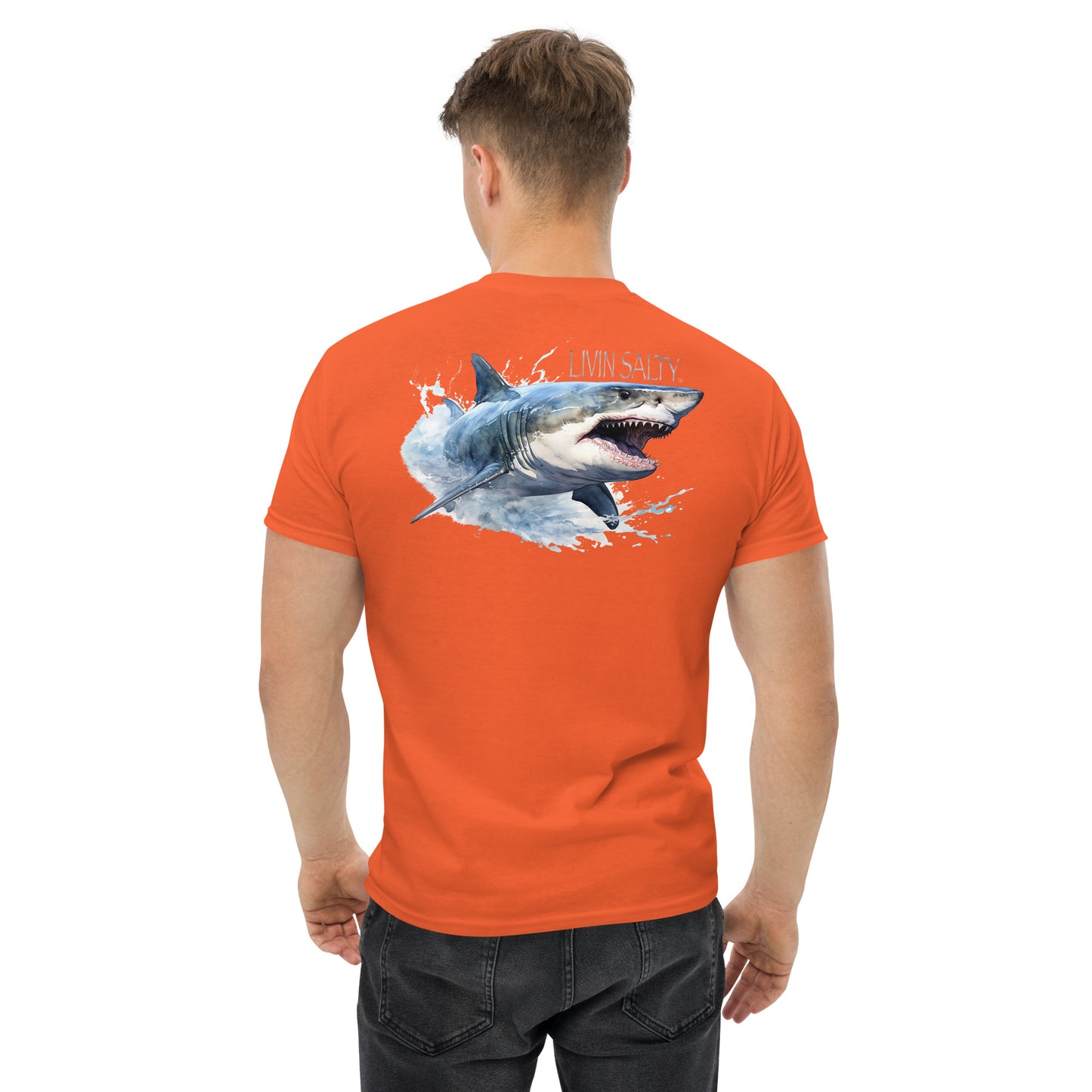 LIVIN SALTY Shark Cotton tee