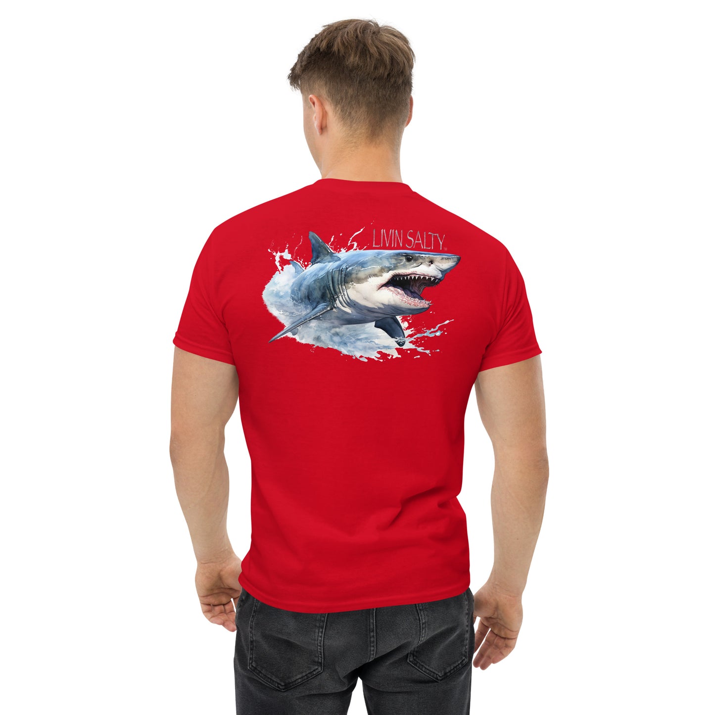 LIVIN SALTY Shark Cotton tee