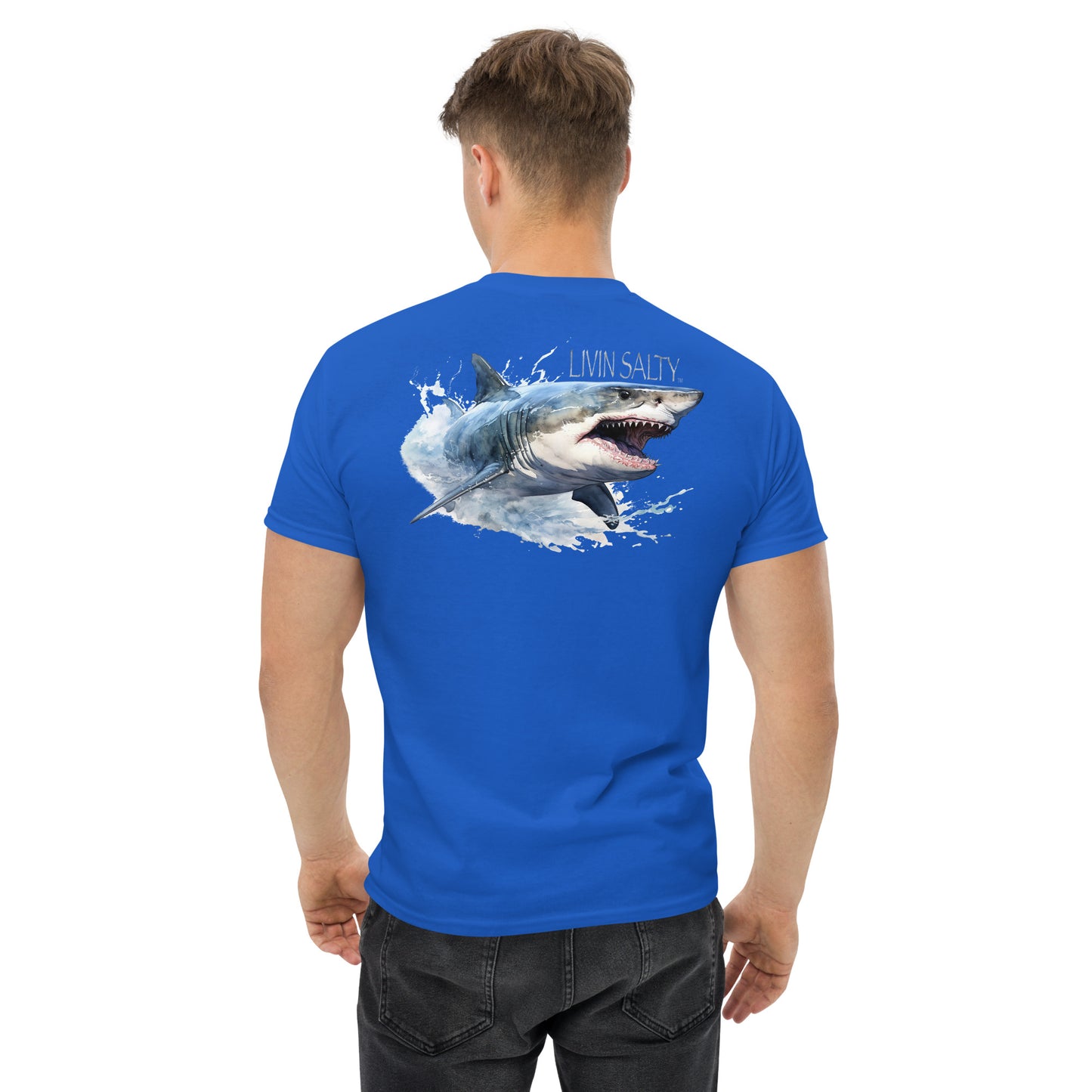 LIVIN SALTY Shark Cotton tee