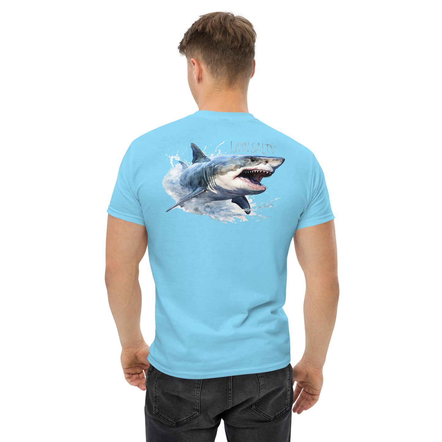 LIVIN SALTY Shark Cotton tee