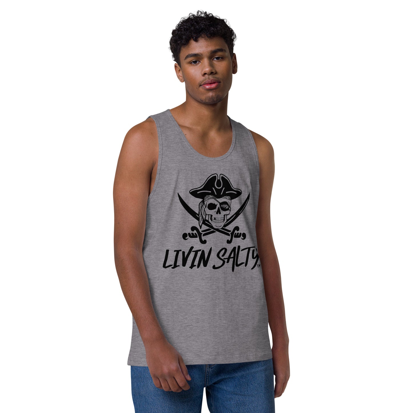 Mens LIVIN SALTY Pirate tank top