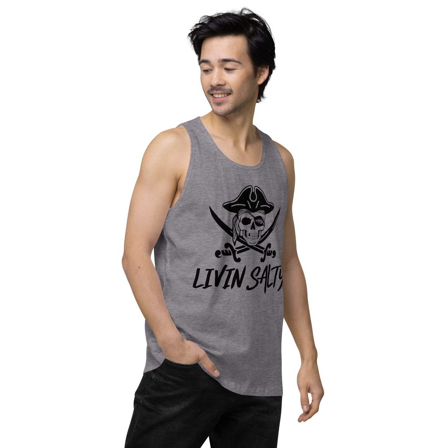 Mens LIVIN SALTY Pirate tank top