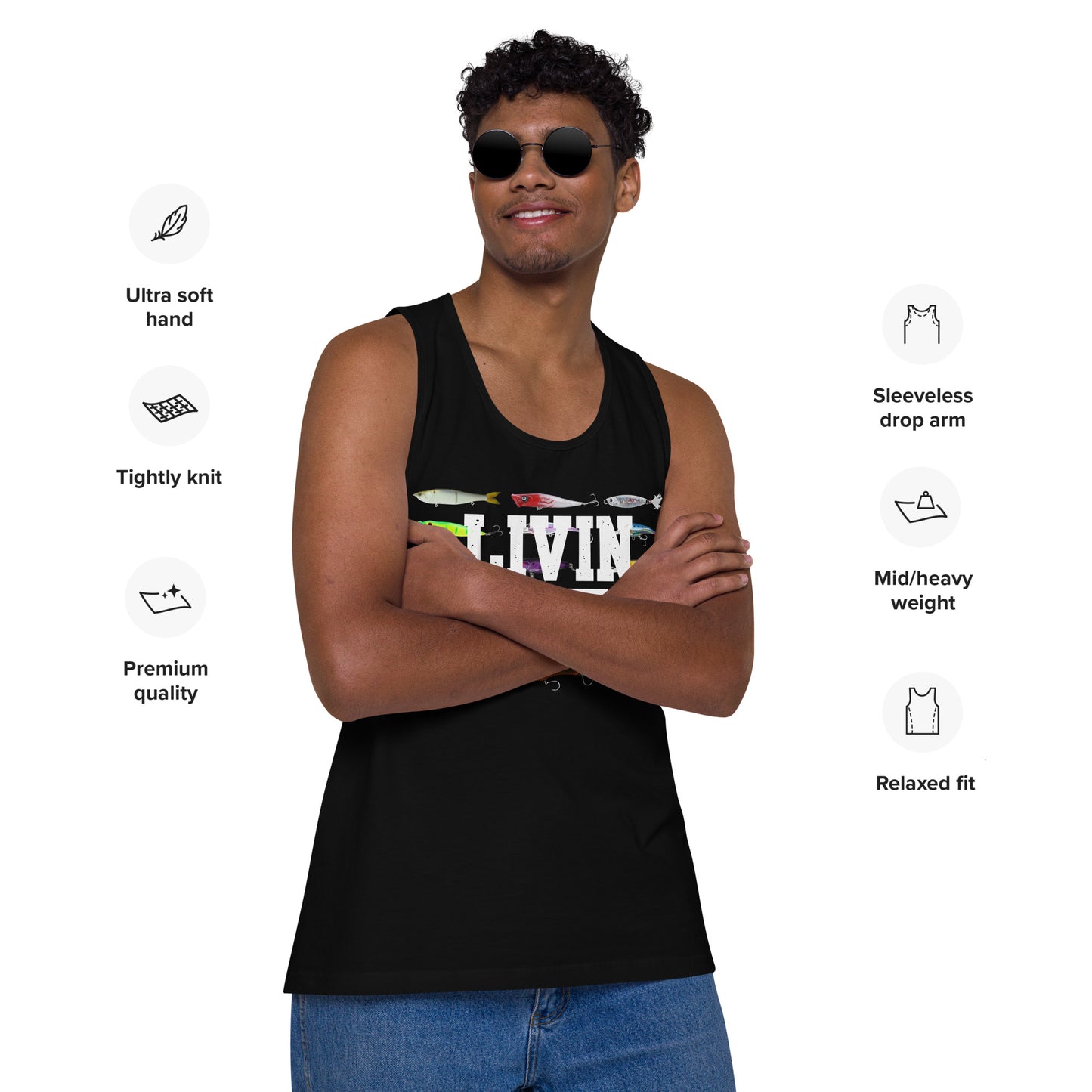 Men’s LIVIN SALTY Saltwater Lures tank top