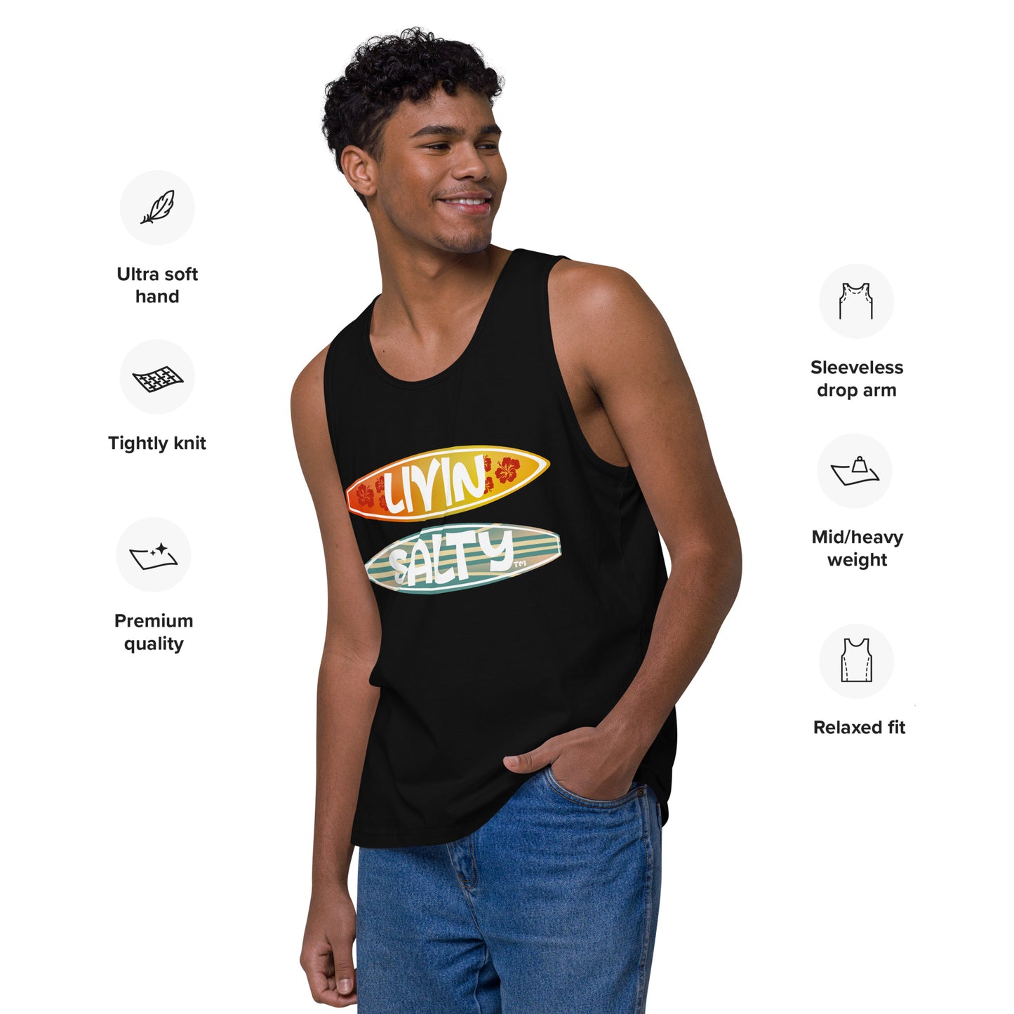 Men’s Surf Board LIVIN SALTY tank top