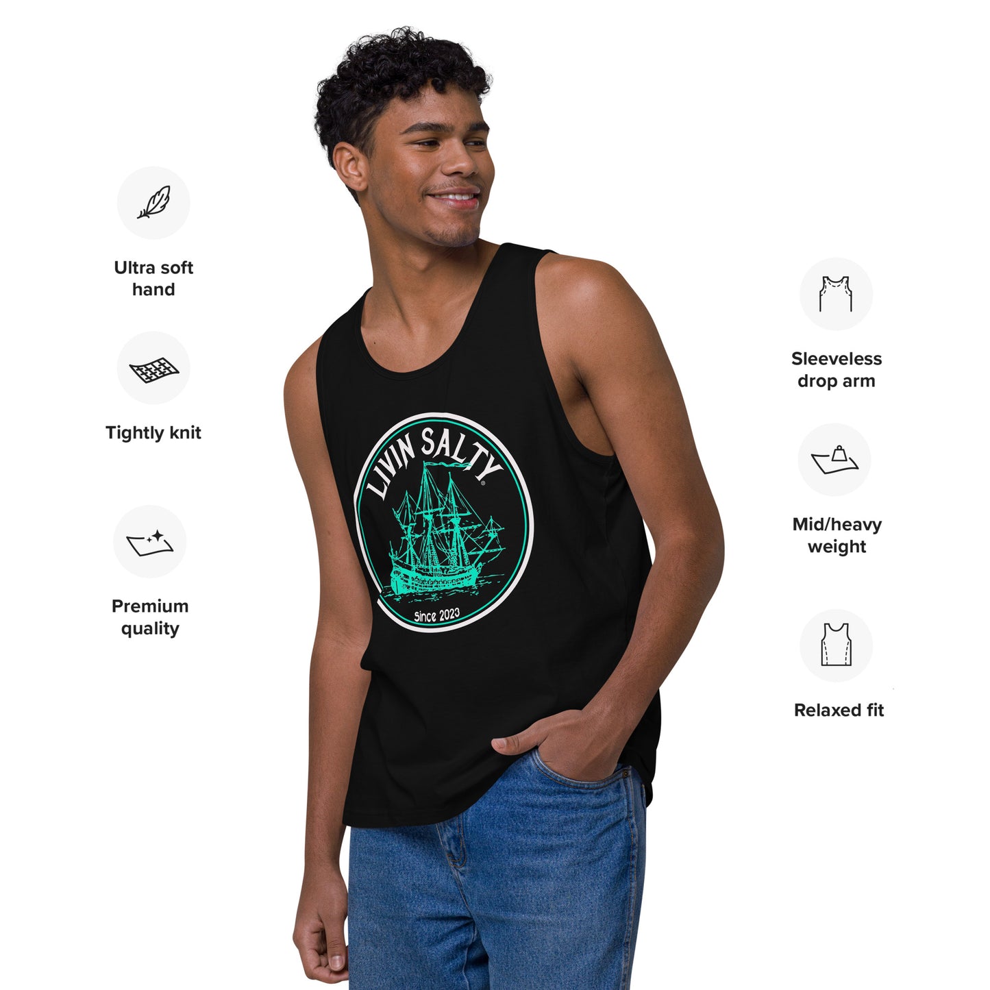 Men’s LIVIN SALTY Ship tank top