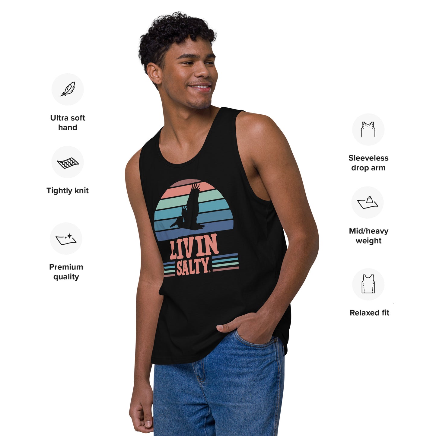 Men’s LIVIN SALTY Pelican tank top
